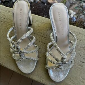 Kelly & Katie size 7 silver rhinestone heels